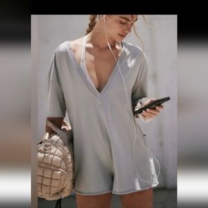 Hot Shot Tee Romper - Gray